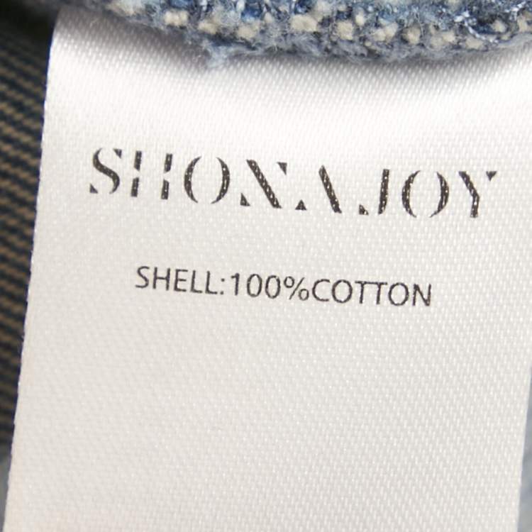 مملوكة مسبقًا Shona Joy Blue Denim Top and Shorts Set M/L