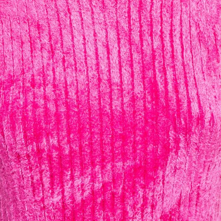 Pre Owned Sies Marjan Fuchsia Pink Rib Knit Turtle Neck Top M