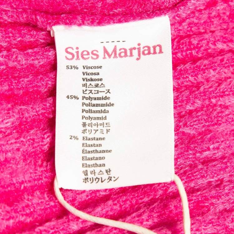 Pre Owned Sies Marjan Fuchsia Pink Rib Knit Turtle Neck Top M