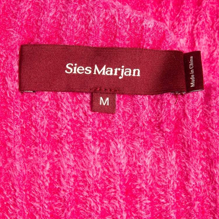 Pre Owned Sies Marjan Fuchsia Pink Rib Knit Turtle Neck Top M
