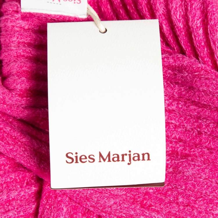 Pre Owned Sies Marjan Fuchsia Pink Rib Knit Turtle Neck Top M