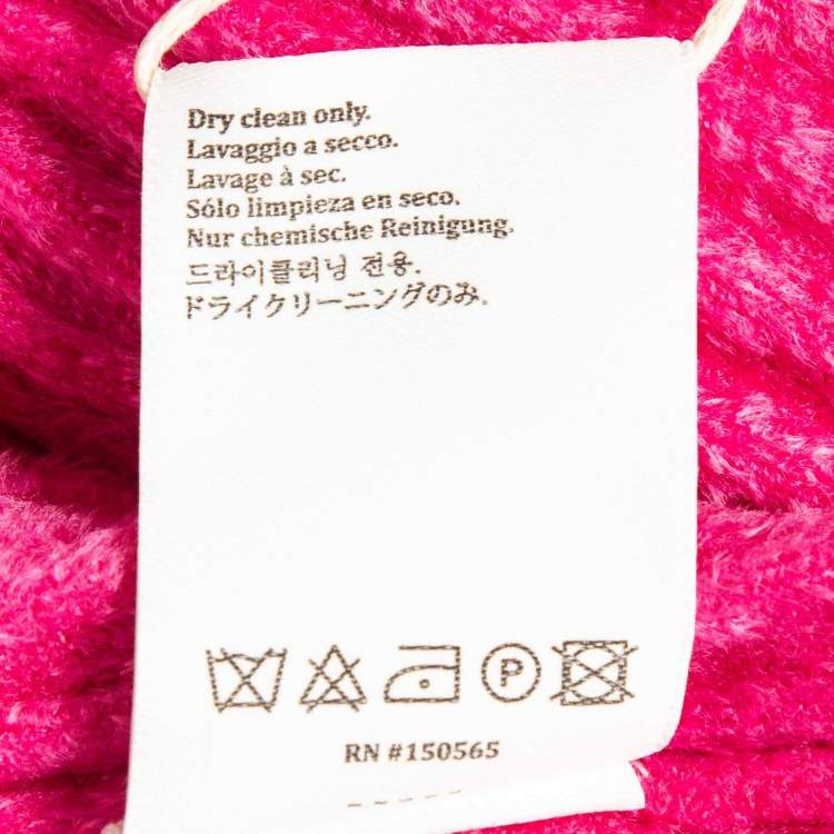Pre Owned Sies Marjan Fuchsia Pink Rib Knit Turtle Neck Top M