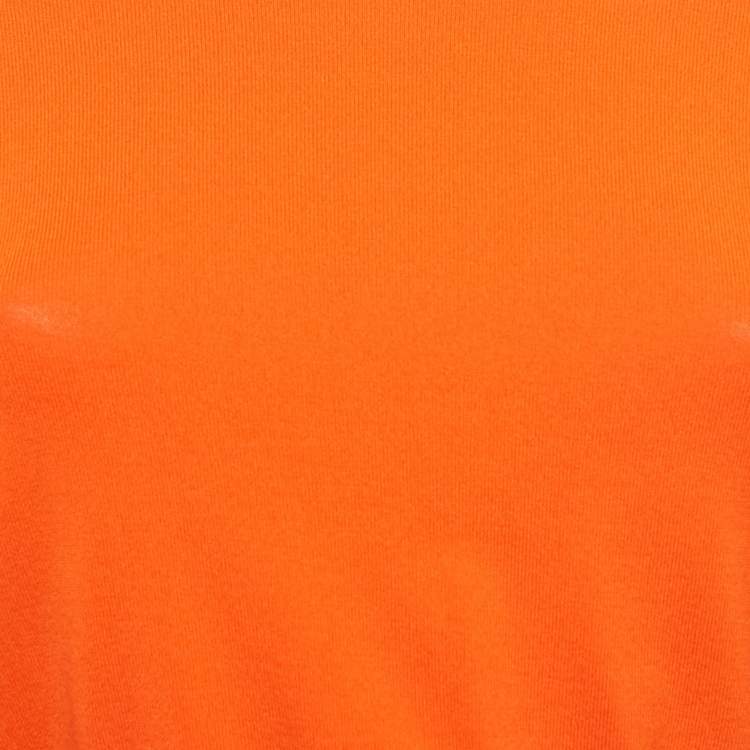 Pre Owned Sies Marjan Orange Knit Gwin Crop Crew Sweater M
