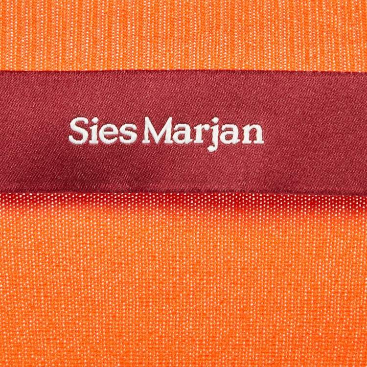 Pre Owned Sies Marjan Orange Knit Gwin Crop Crew Sweater M