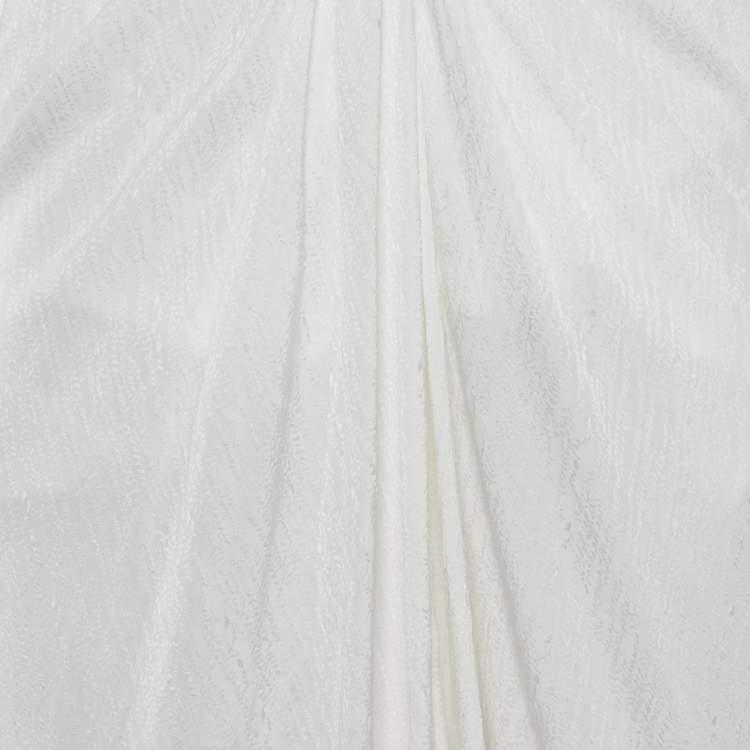 Pre Owned Significant Other White Textured Crepe Provence Cutout Maxi Dress S