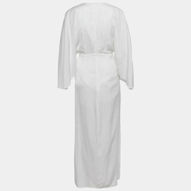 Pre Owned Significant Other White Textured Crepe Provence Cutout Maxi Dress S