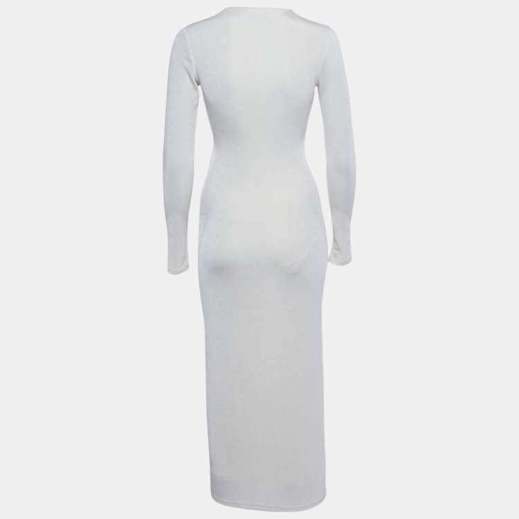 Pre Owned Significant Other Cream Knit Cut Out Monza Maxi Dress S
