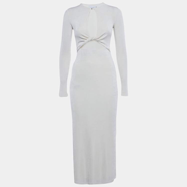 Pre Owned Significant Other Cream Knit Cut Out Monza Maxi Dress S