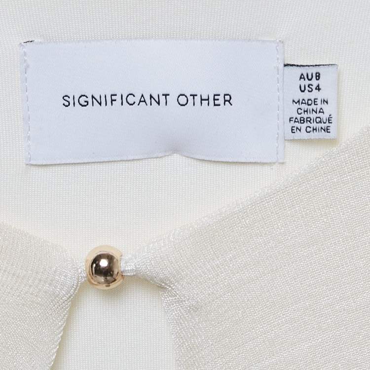 Pre Owned Significant Other Cream Knit Cut Out Monza Maxi Dress S