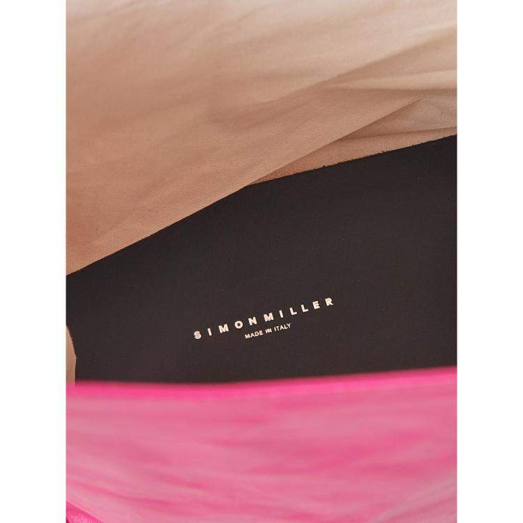 Pre Owned Simon Miller Pink/Black Leather Small Lunch Bag Clutch 