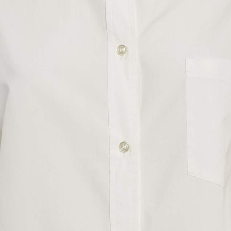 Pre Owned Simone Rocha White Cotton Gathered Sleeve Detail Shirt M