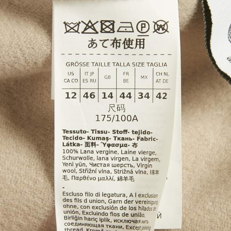 Pre Owned S'Max Mara Beige Wool Belted Elisa Coat L