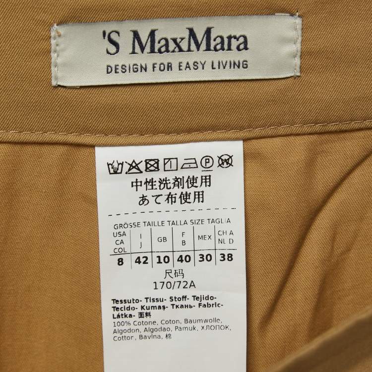 Pre Owned S'Max Mara Beige Cotton Culottes M