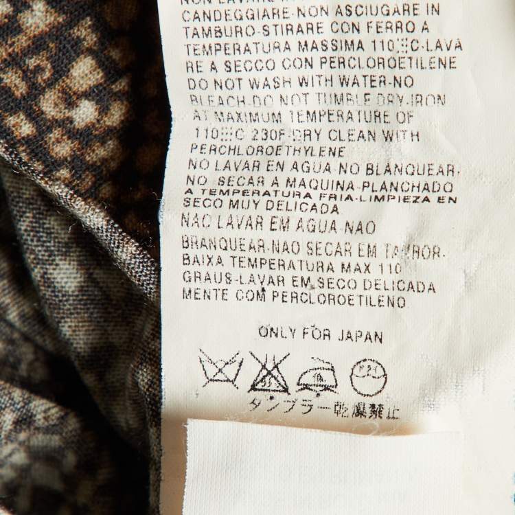 Pre Owned S'Max Mara Brown Snake Print Wool Blend Knit T-Shirt S