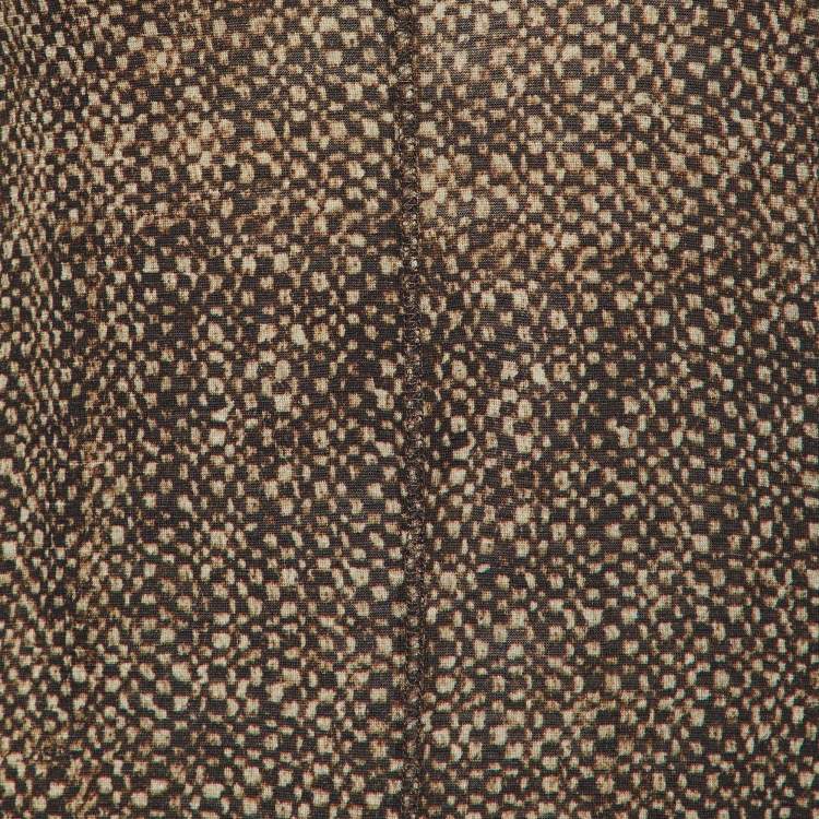 Pre Owned S'Max Mara Brown Snake Print Wool Blend Knit T-Shirt S