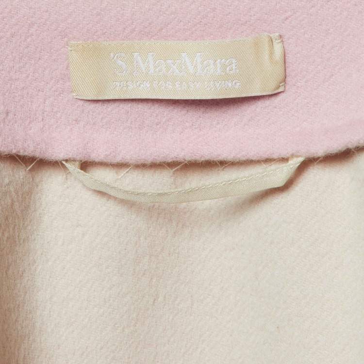 Pre Owned S'Max Mara Pink Wool Cucito A Mano Mid Length Coat M