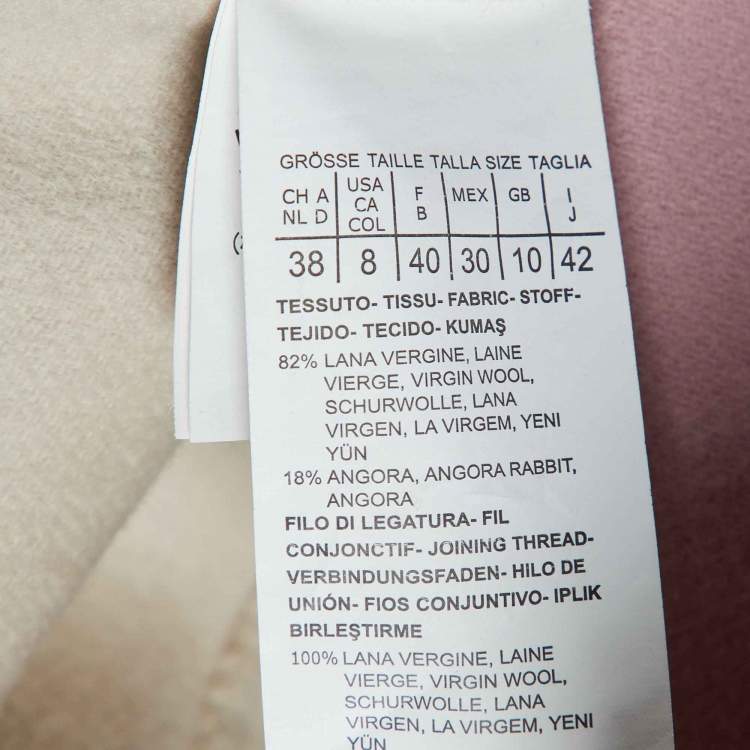 Pre Owned S'Max Mara Pink Wool Cucito A Mano Mid Length Coat M