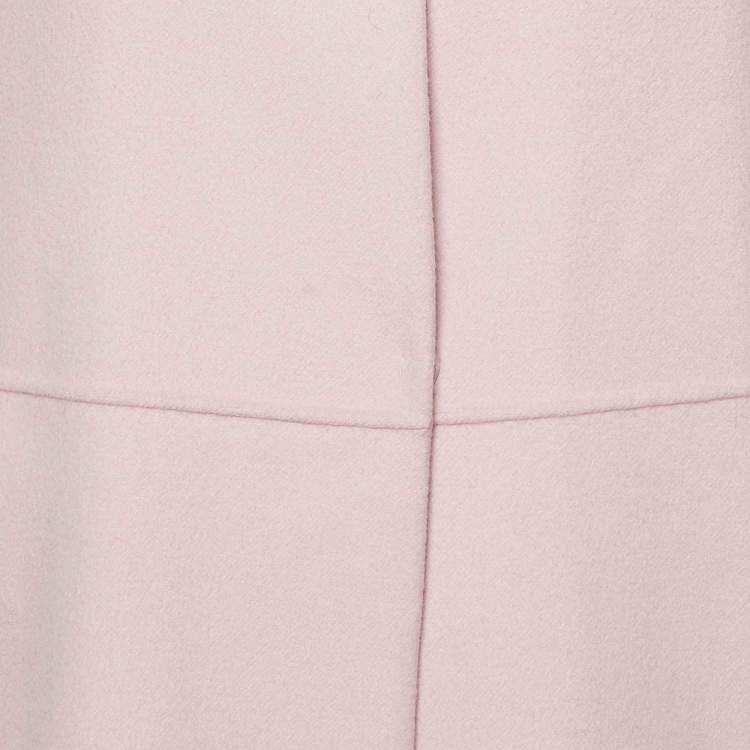 Pre Owned S'Max Mara Pink Wool Cucito A Mano Mid Length Coat M