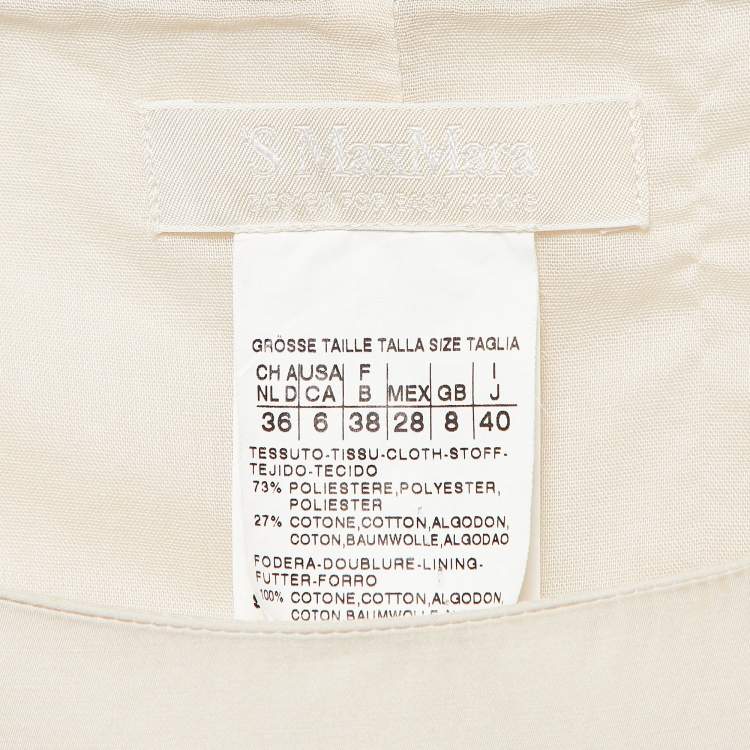 Pre Owned S'Max Mara Beige Cotton Blend Pleated Sleeveless Dress S