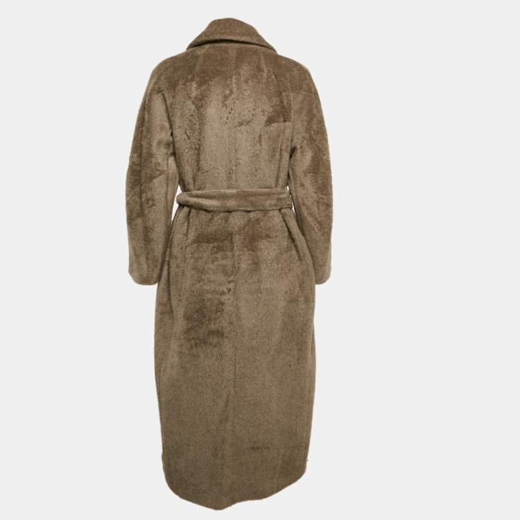 Pre Owned S'Max Mara Beige Alpaca Fur Mid-Length Coat M