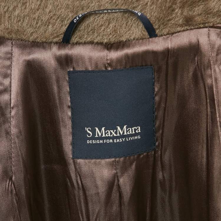 Pre Owned S'Max Mara Beige Alpaca Fur Mid-Length Coat M
