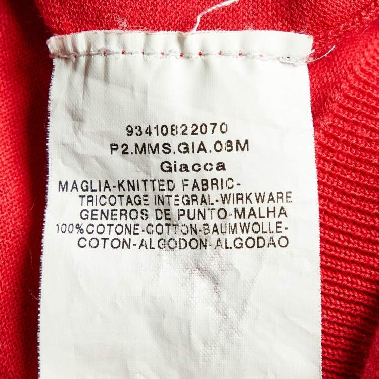 مملوكة مسبقًا S'Max Mara Red Cotton Knit Cropped Cardigan S