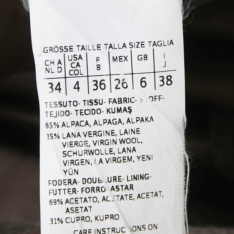 Pre Owned S'Max Mara Grey Felt Double Breasted Coat M