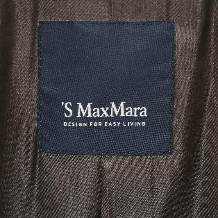 Pre Owned S'Max Mara Grey Felt Double Breasted Coat M