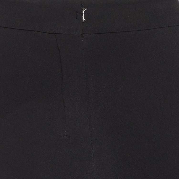 Pre Owned S' Max Mara Black Crepe Wide Leg Trousers XL