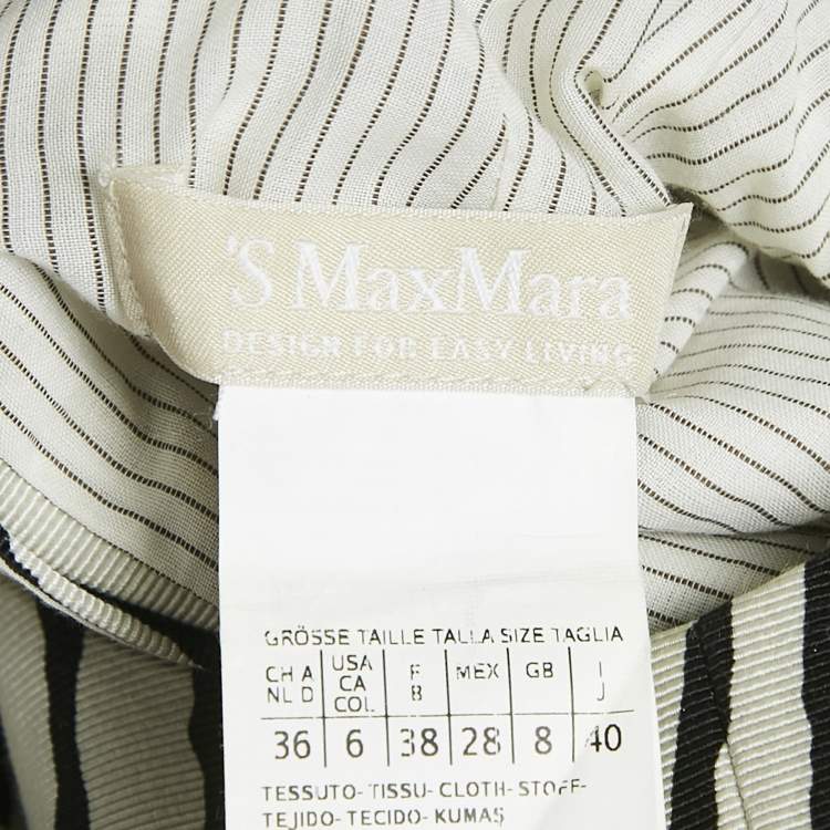 Pre Owned S'Max Mara White Printed Cotton Blend Sleeveless Short Dress S