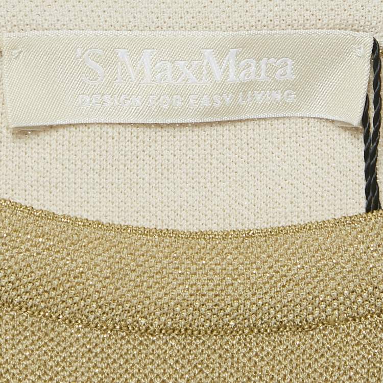 Pre Owned S'Max Mara Metallic Lurex Jersey Sleeveless Top S