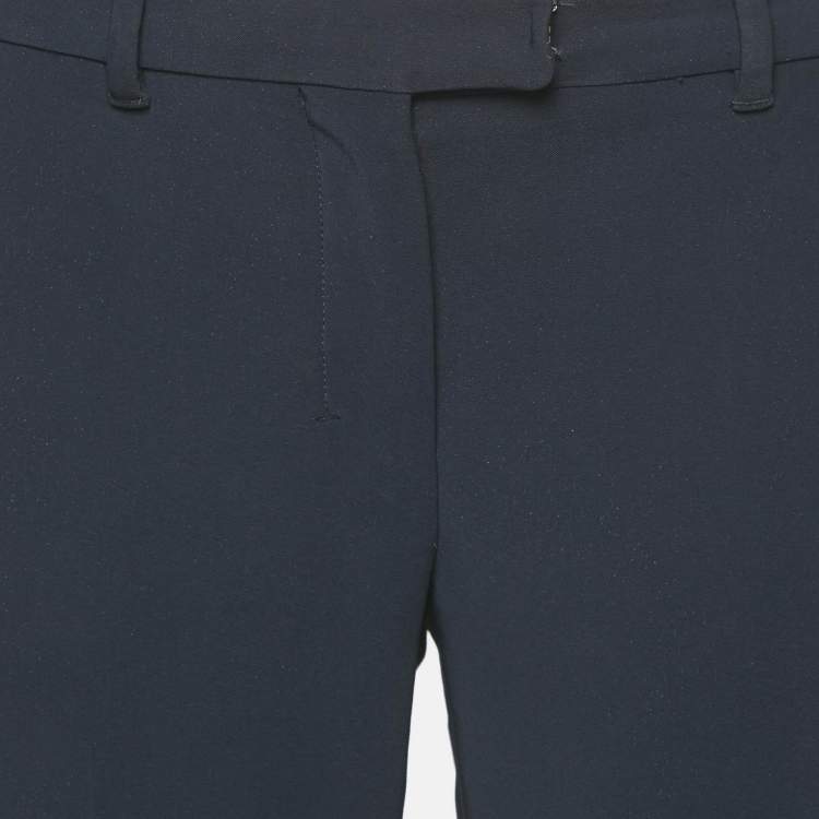 Pre Owned S'Max Mara Navy Blue Crepe Trousers M