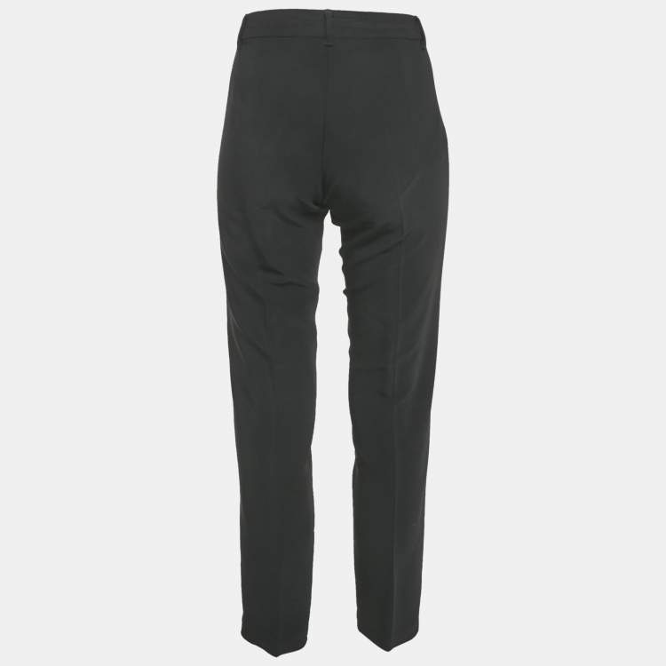 Pre Owned S'Max Mara Black Crepe Tailored Trousers M