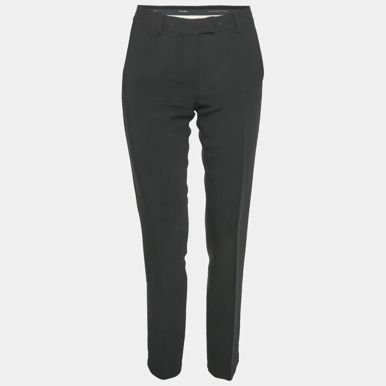 Pre Owned S'Max Mara Black Crepe Tailored Trousers M