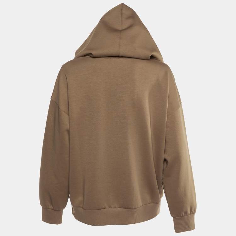 Pre Owned S'Max Mara Brown Logo Embroidered Jersey Sweatshirt M