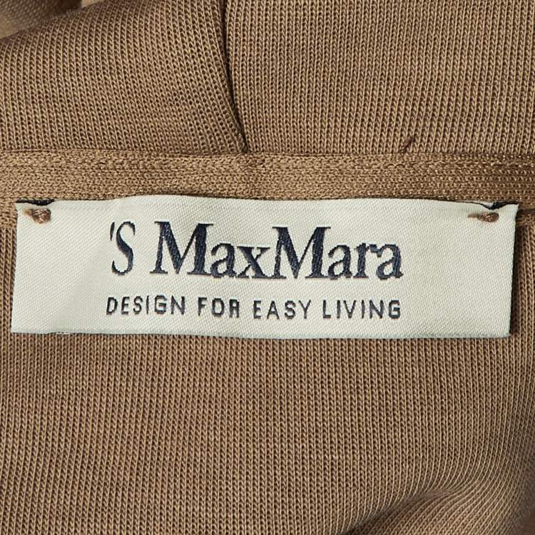 Pre Owned S'Max Mara Brown Logo Embroidered Jersey Sweatshirt M