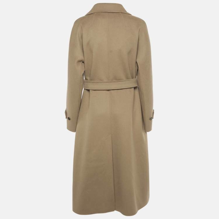 Pre Owned S'Max Mara Camel Brown Wool Double Breasted Trench Coat L