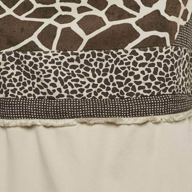 Pre Owned S'Max Mara Grey Printed Cotton Short Dress M