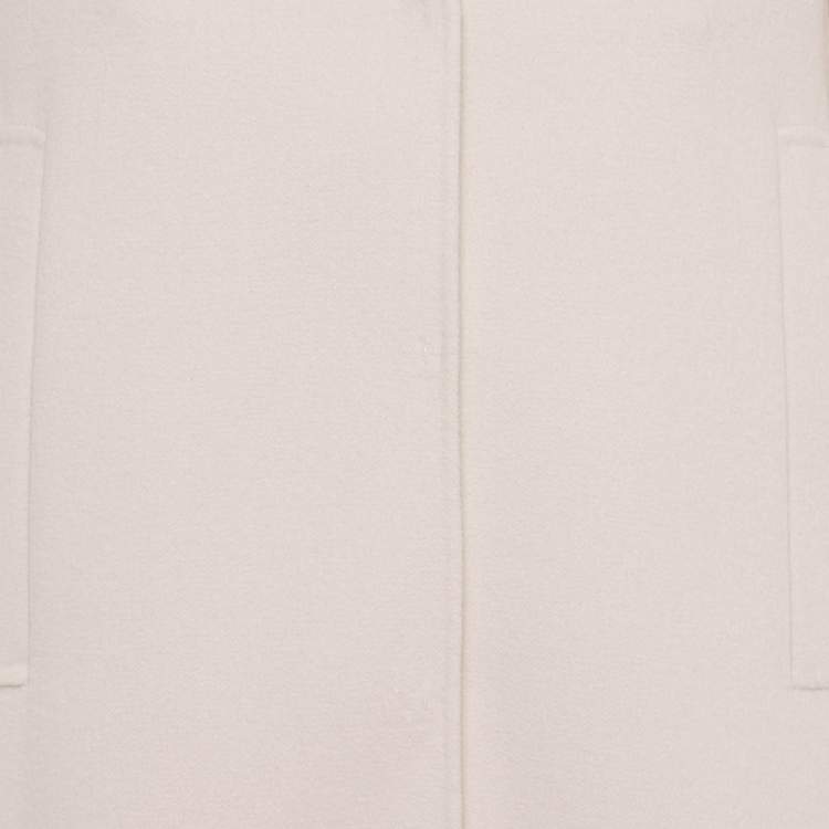 Pre Owned S'Max Mara Light Beige Wool Hooded Long Coat M