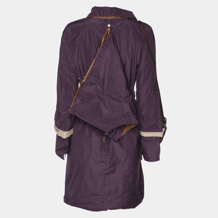 Pre Owned S'Max Mara Purple Nylon Belted Trench Coat M