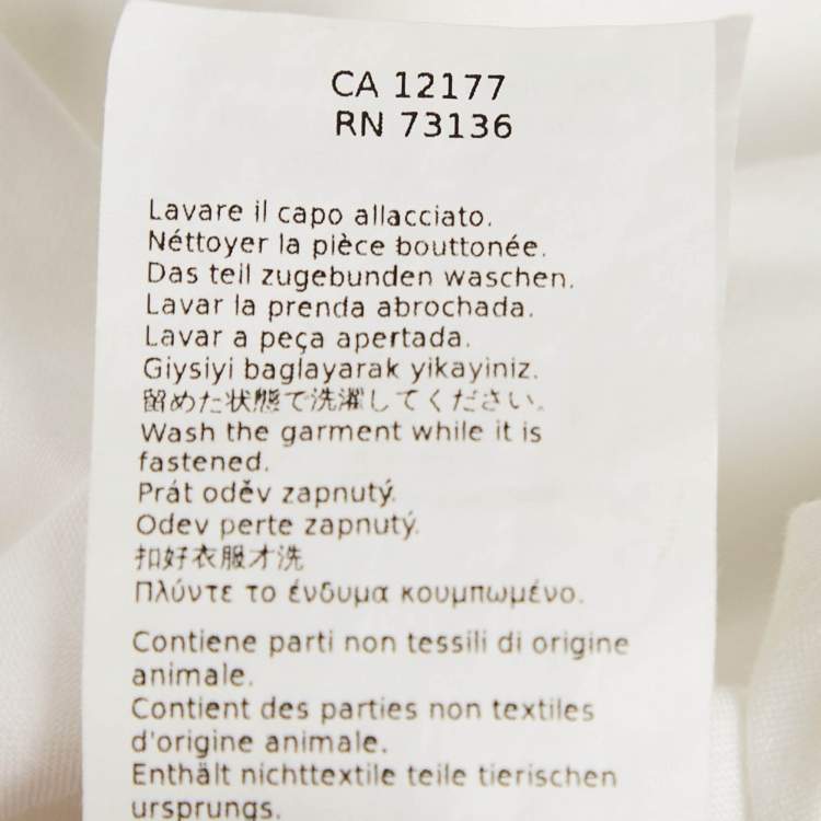 Pre Owned S'Max Mara White Lurex Trim Cuff Cotton Shirt S