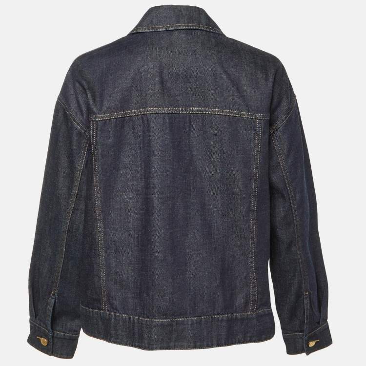 Pre Owned S'Max Mara Dark Blue Denim Oversized Jacket L