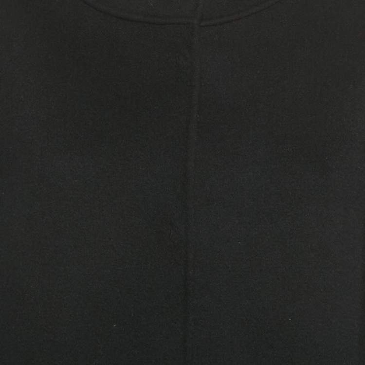 Pre Owned S'Max Mara Black Felt Mid-Length Coat L