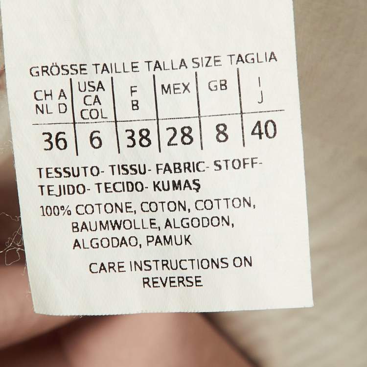 Pre Owned S'Max Mara Beige Cotton Pleated Trouser S