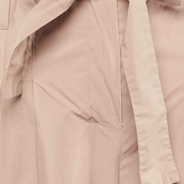 Pre Owned S'Max Mara Beige Cotton Pleated Trouser S