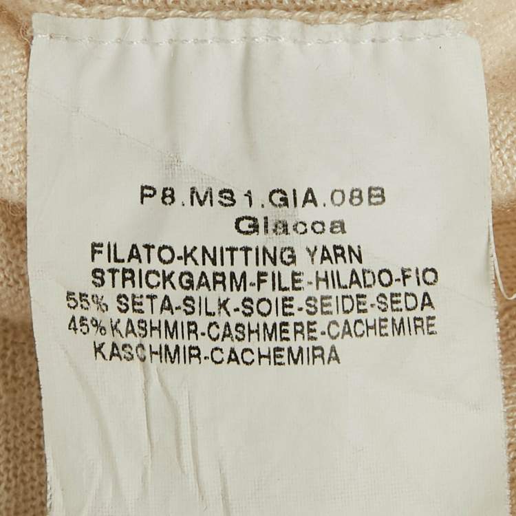 Pre Owned S'Max Mara Cream Silk Blend Button Front Cardigan S