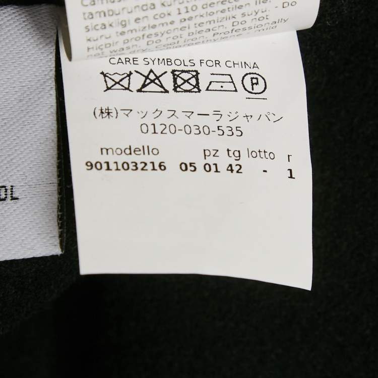 Pre Owned S'Max Mara Black Felt Hooded Open Front Cardigan M