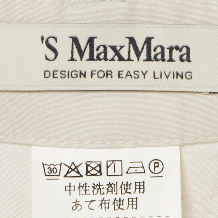 مملوكة مسبقًا S'Max Mara Grey Cotton Wide-Leg Trousers M