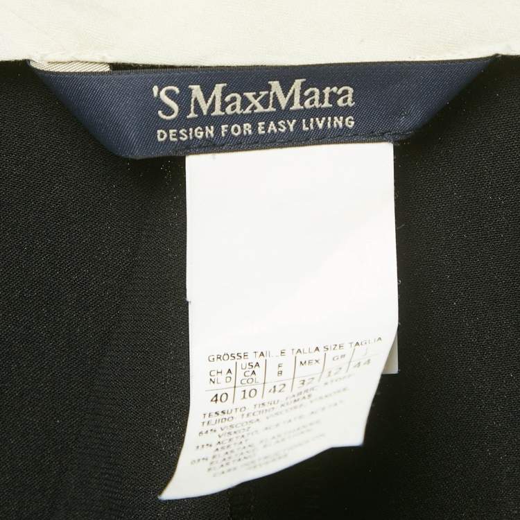 Pre Owned S'Max Mara Black Crepe Blend Formal Trousers L