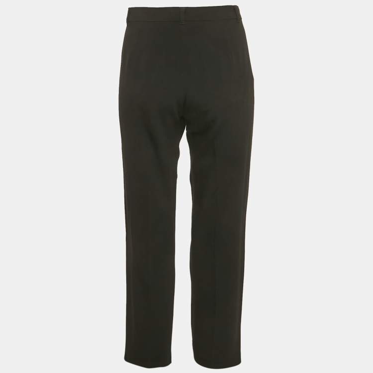 Pre Owned S'Max Mara Black Crepe Blend Formal Trousers L